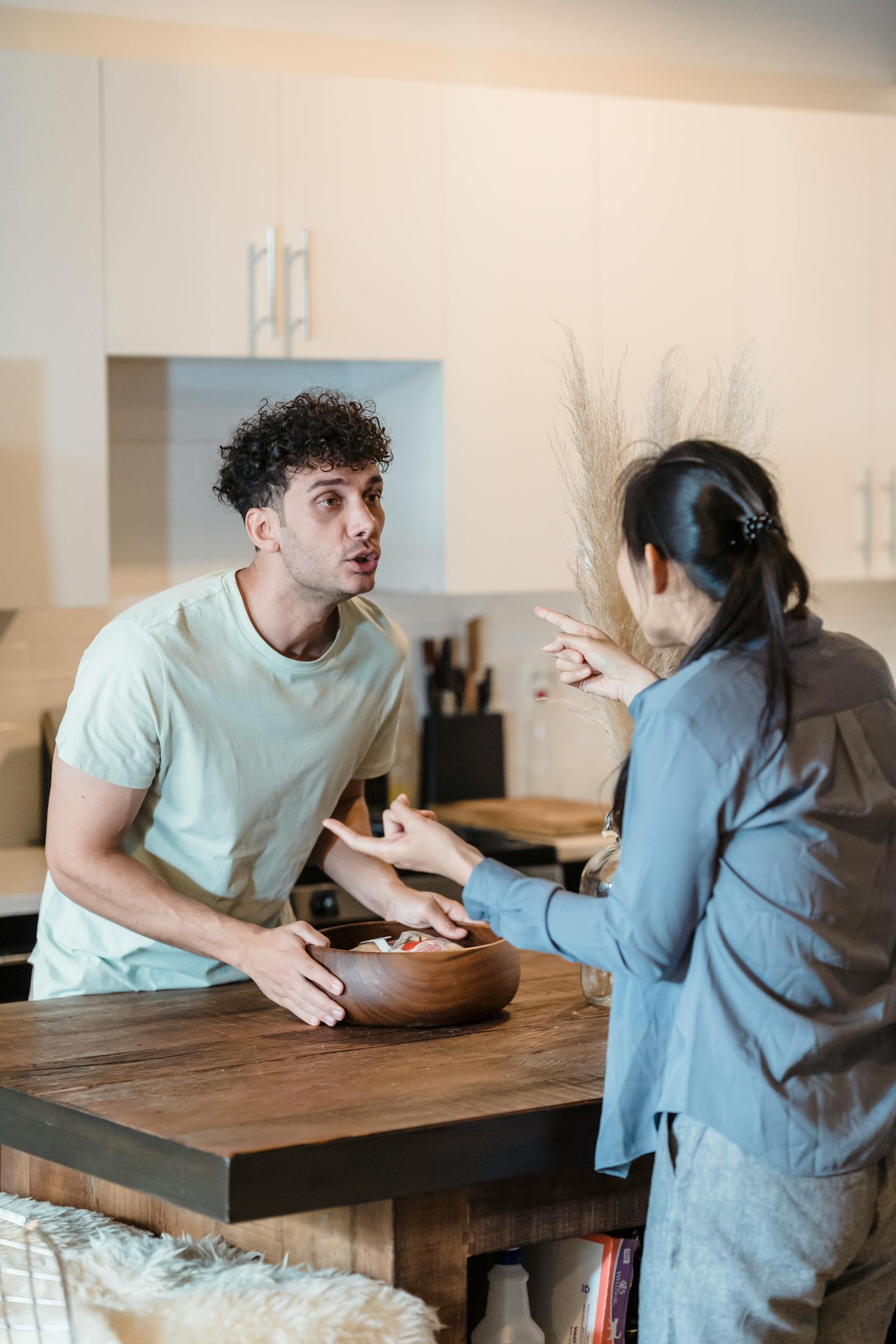 Two people having a heated fight