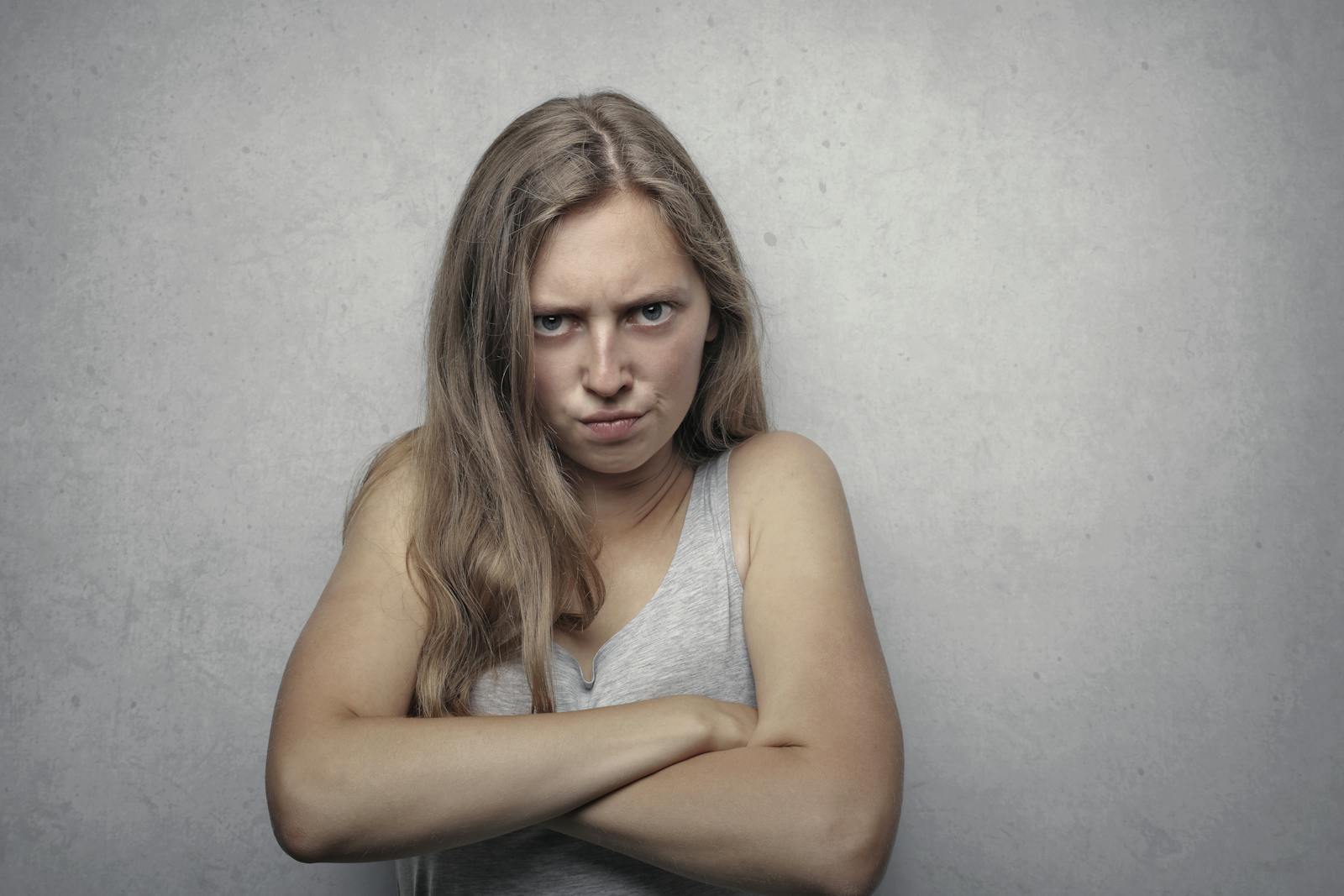 Resentful angry woman looking furious