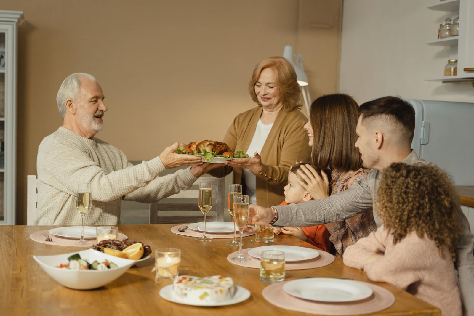 multigenerational family eating at table navigating in-law dynamics