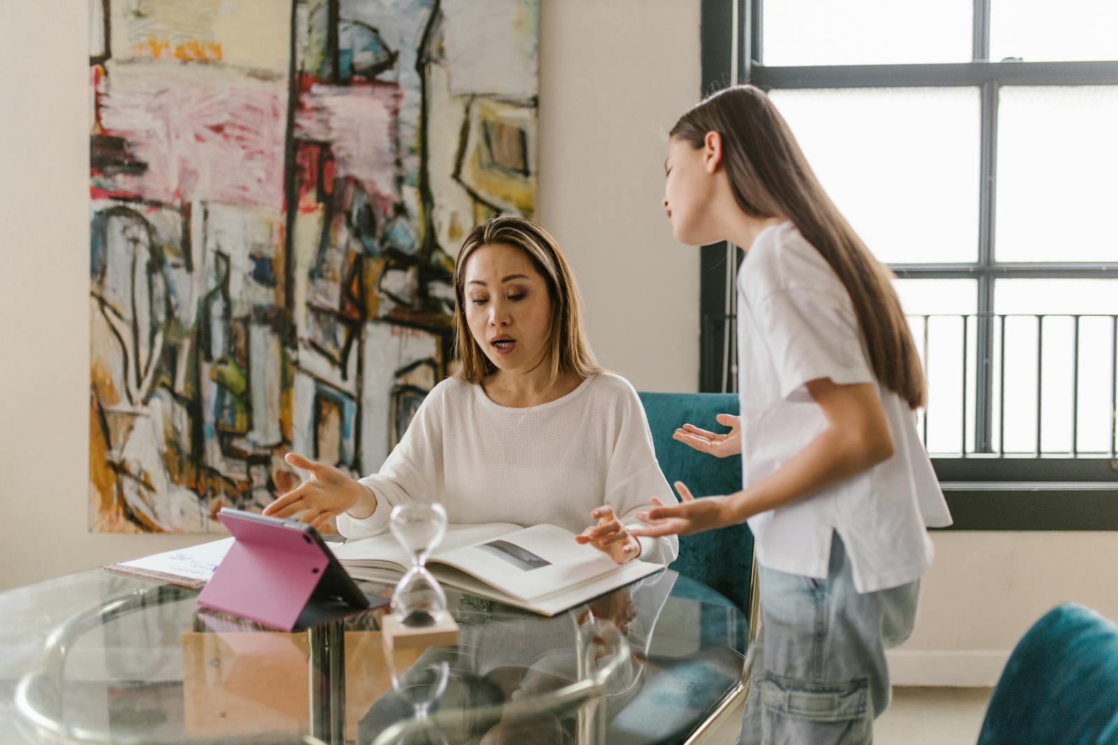 mother and daughter having emotional conversation about in-law boundaries